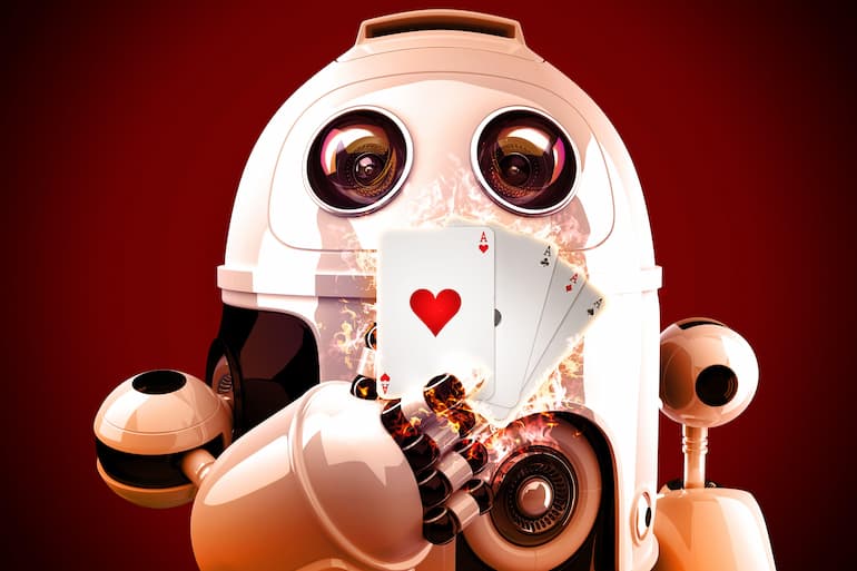 Un robot con le carte