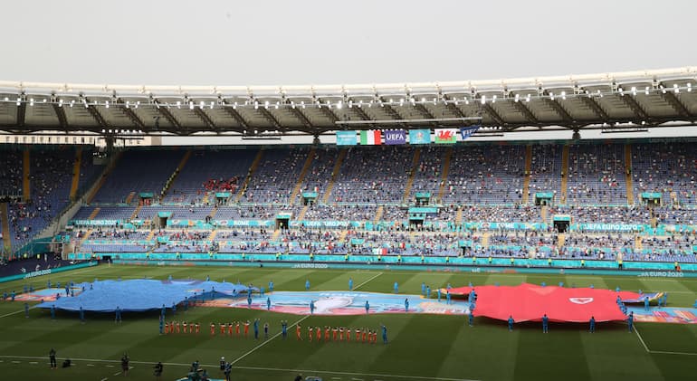 Una visuale panoramica dello Stadio Olimpico di Roma